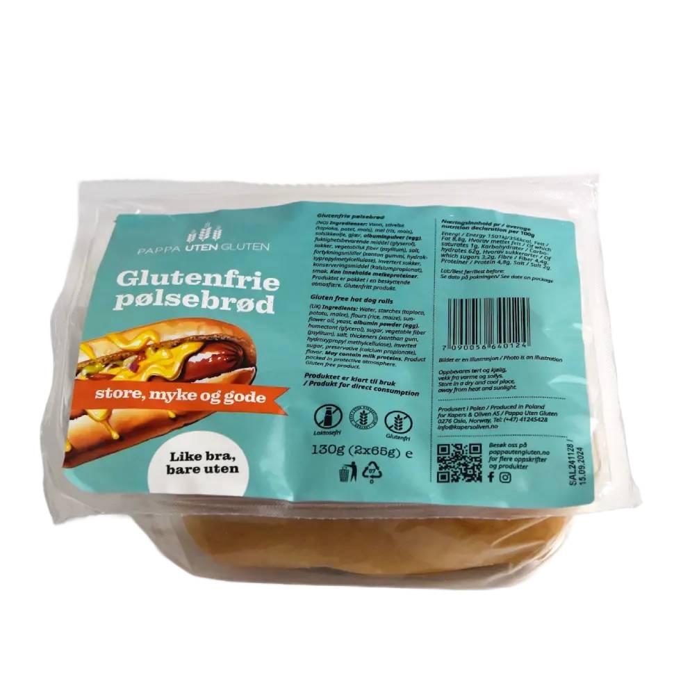 Glutenfrie pølsebrød 12 stk